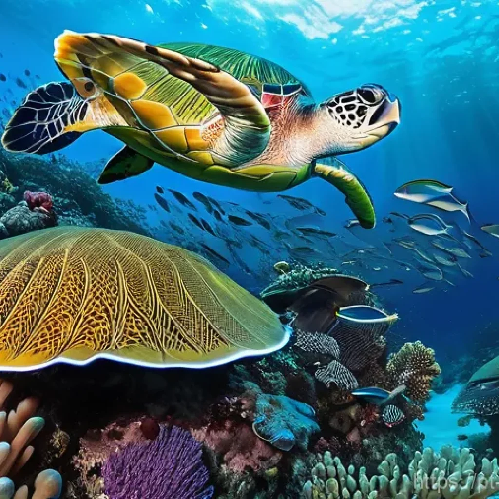 모리셔스 산호초 보호 - Vibrant Mauritian Coral Reef Ecosystem**
An exquisite underwater photograph capturing the breathtaki...